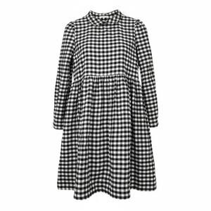 Fame & Partners Black White Gingham Dress Size XL Collared Long Sleeve Midi